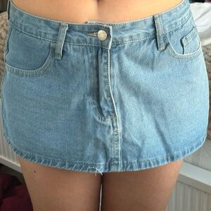 Denim Blue Women's low rise skort